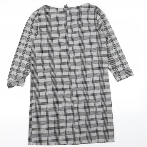Primark Womens Grey Check  T-Shirt Dress  Size 8