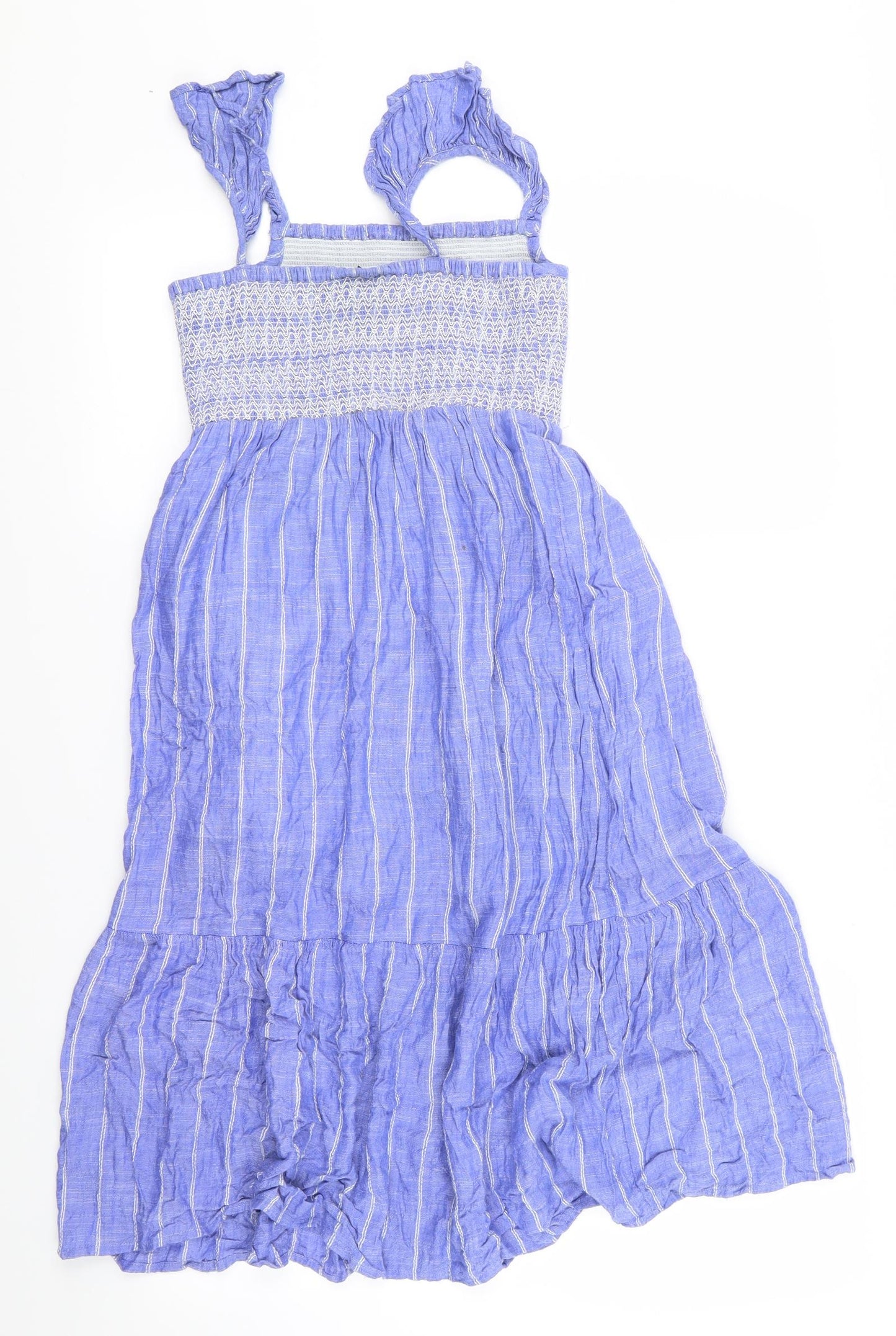 ASDA GEORGE Girls Blue Striped  Fit & Flare  Size 8-9 Years