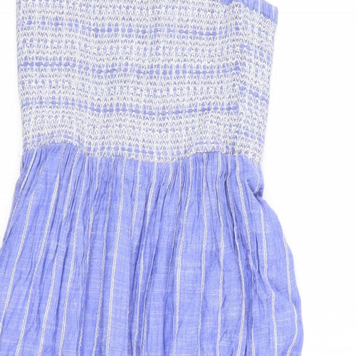 ASDA GEORGE Girls Blue Striped  Fit & Flare  Size 8-9 Years