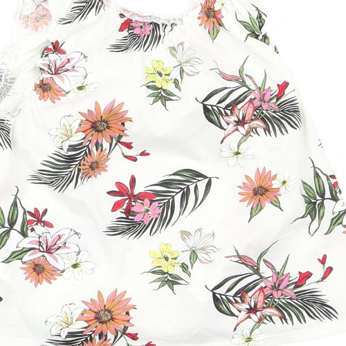 H&M Girls White Floral  Basic Tank Size 2-3 Years