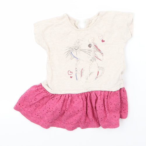 Matalan Girls Beige   Fit & Flare  Size 9-12 Months