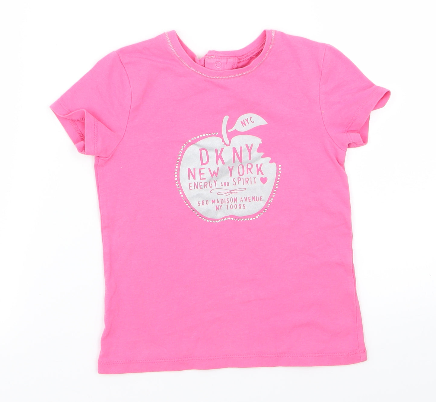 DKNY Girls Pink   Basic T-Shirt Size 4 Years