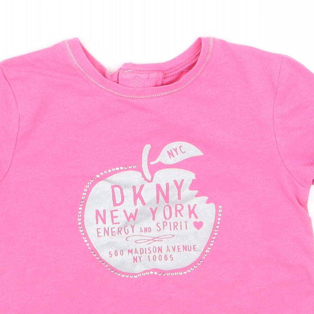 DKNY Girls Pink   Basic T-Shirt Size 4 Years