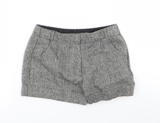 Front view of Asda George girls’ grey hot pants shorts, size 6-7, years