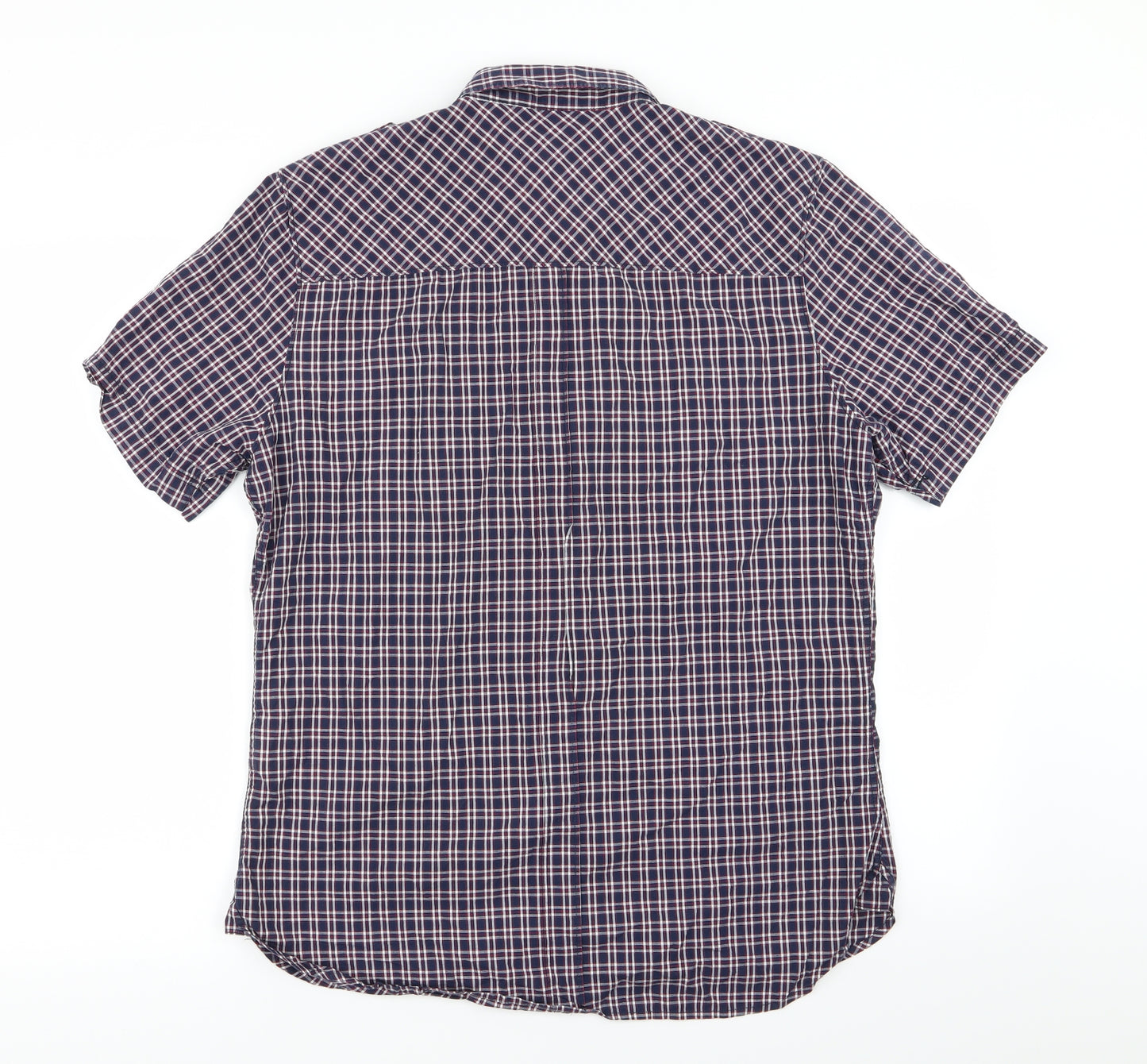 Firetrap Mens Blue Check   Button-Up Size L