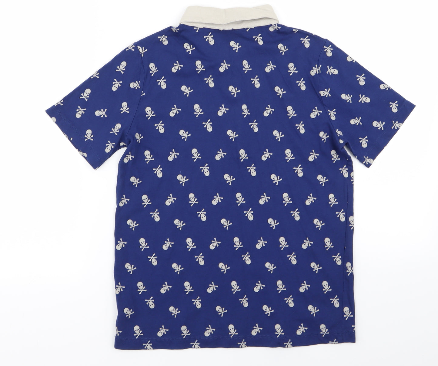 boys Boys Blue   Basic Polo Size 9-10 Years  - skull print
