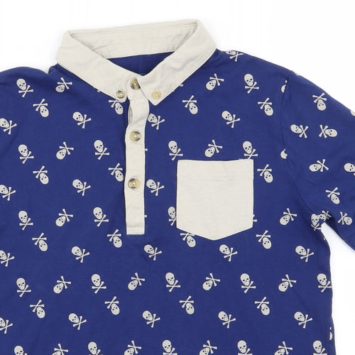 boys Boys Blue   Basic Polo Size 9-10 Years  - skull print