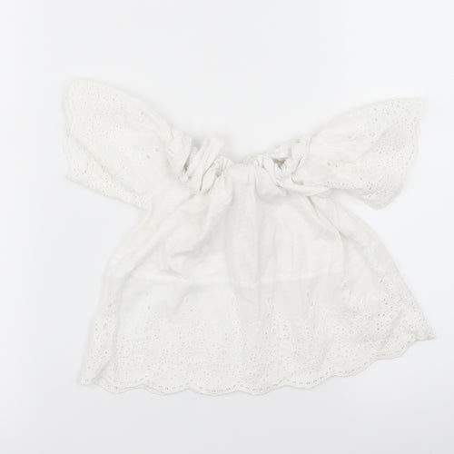 F&F Girls White Floral  Basic T-Shirt Size 6-7 Years