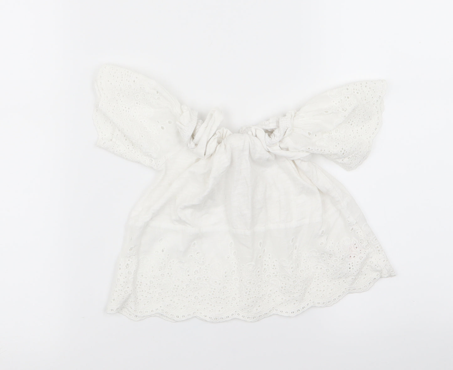 F&F Girls White Floral  Basic T-Shirt Size 6-7 Years