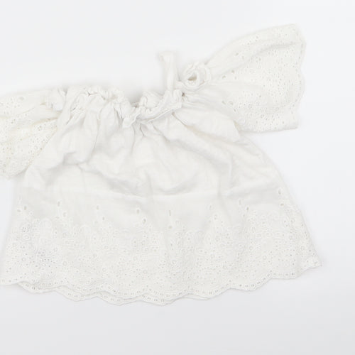 F&F Girls White Floral  Basic T-Shirt Size 6-7 Years