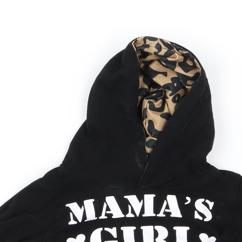 foshan Girls Black Animal Print  Pullover Jumper Size 3-6 Months