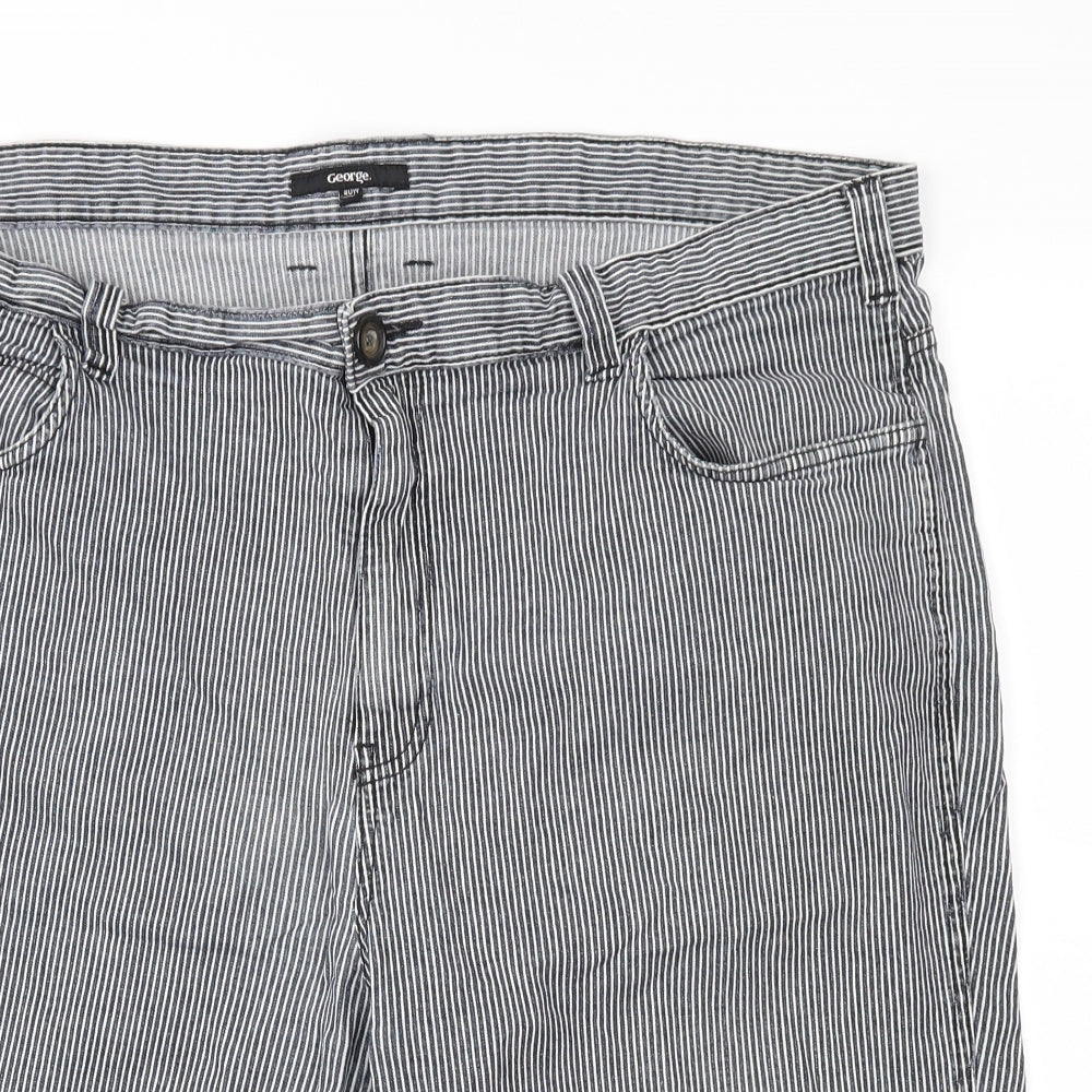 George Mens Blue Striped  Cargo Shorts Size 40