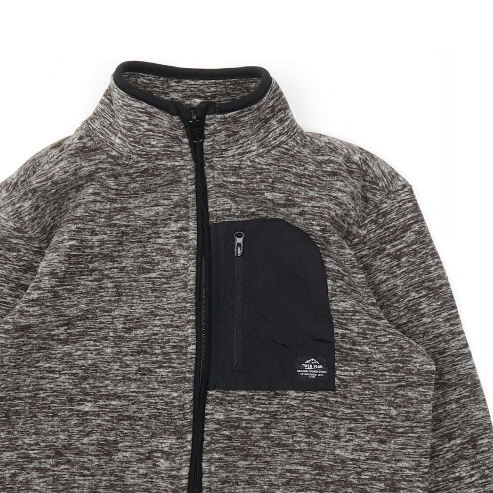 George Boys Grey Houndstooth  Full Zip Hoodie Size 9-10 Years
