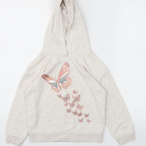 Primark Girls Ivory Animal Print  Pullover Jumper Size 6-7 Years