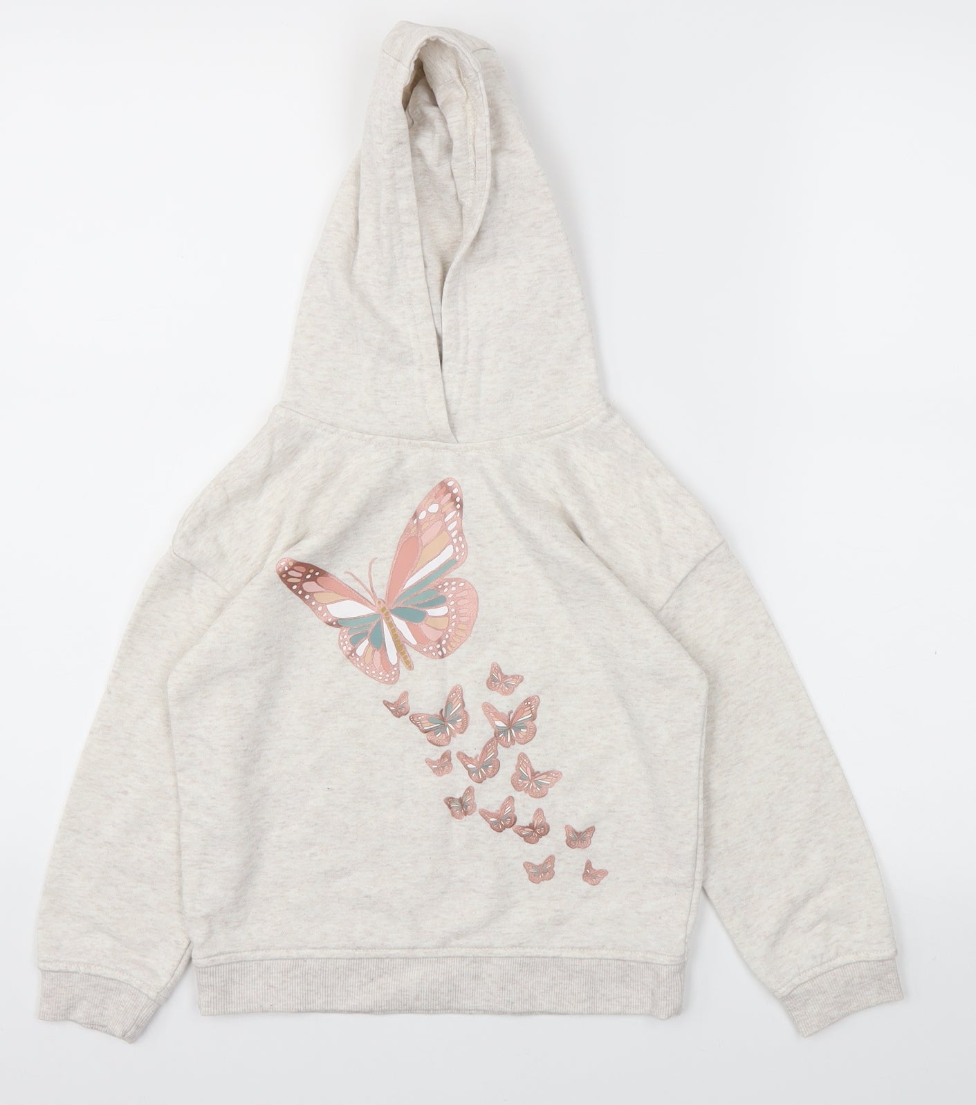 Primark Girls Ivory Animal Print  Pullover Jumper Size 6-7 Years