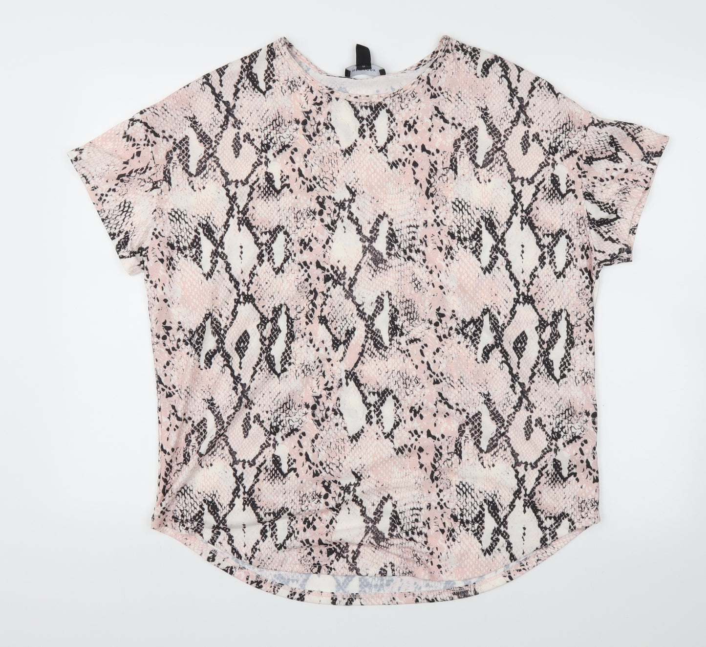 New Look Womens Pink Animal Print  Basic T-Shirt Size M