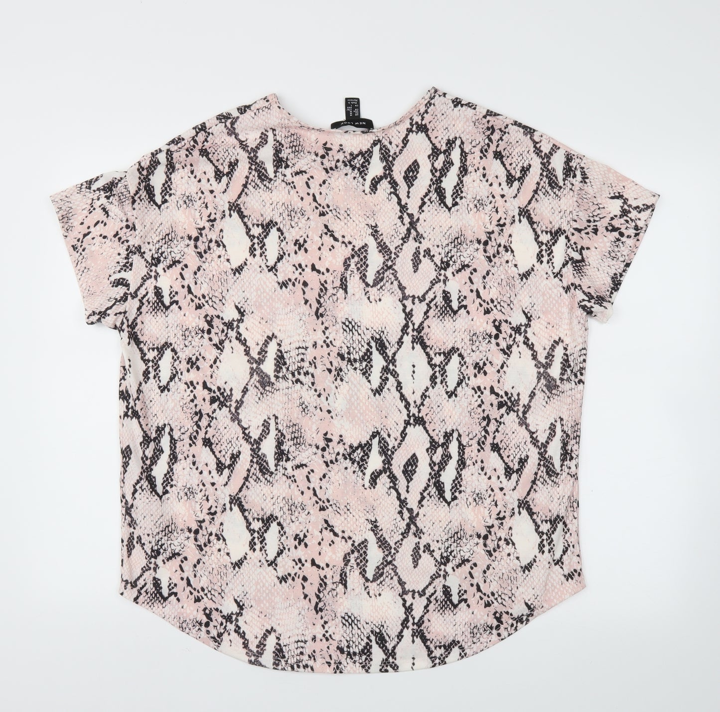 New Look Womens Pink Animal Print  Basic T-Shirt Size M