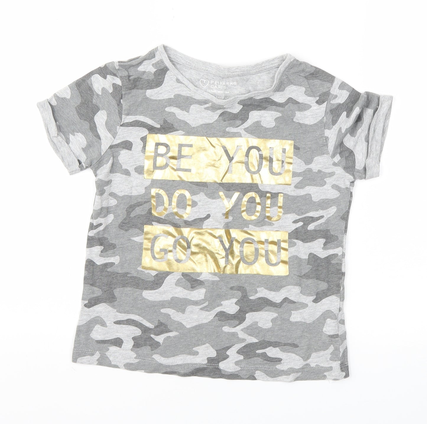 Primark Girls Grey   Basic T-Shirt Size 7-8 Years