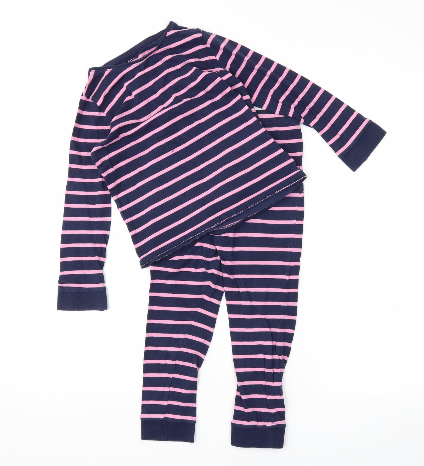 F&F Girls Blue Striped  Basic T-Shirt Size 7-8 Years