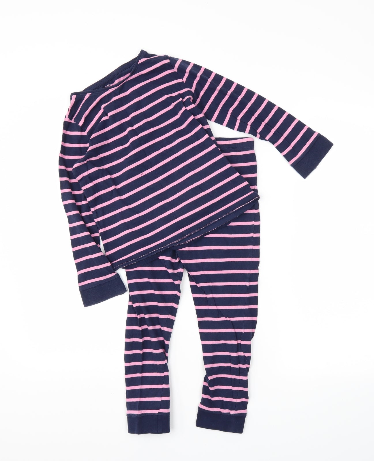 F&F Girls Blue Striped  Basic T-Shirt Size 7-8 Years