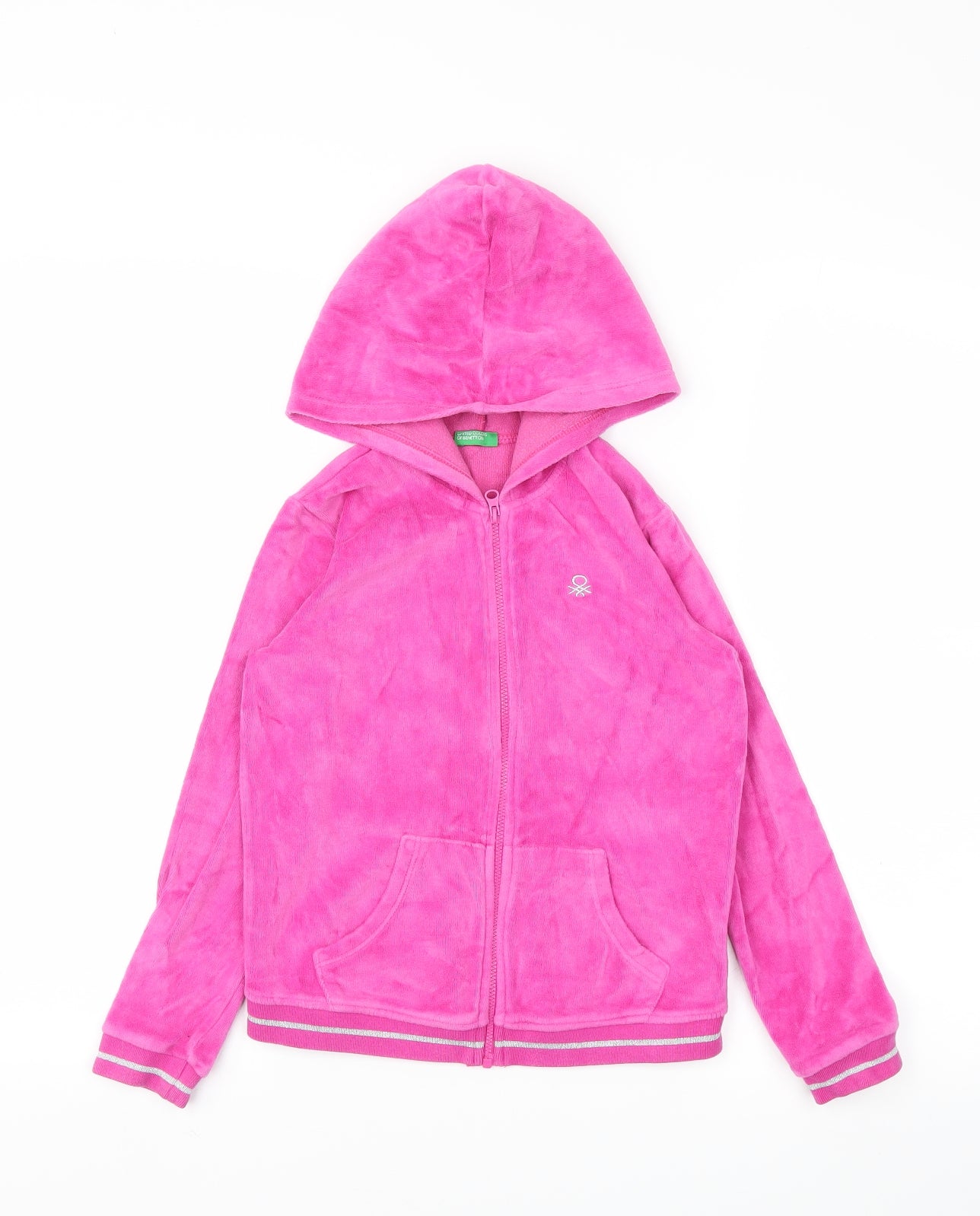 United Colors of Benetton Girls Pink   Full Zip Jumper Size M