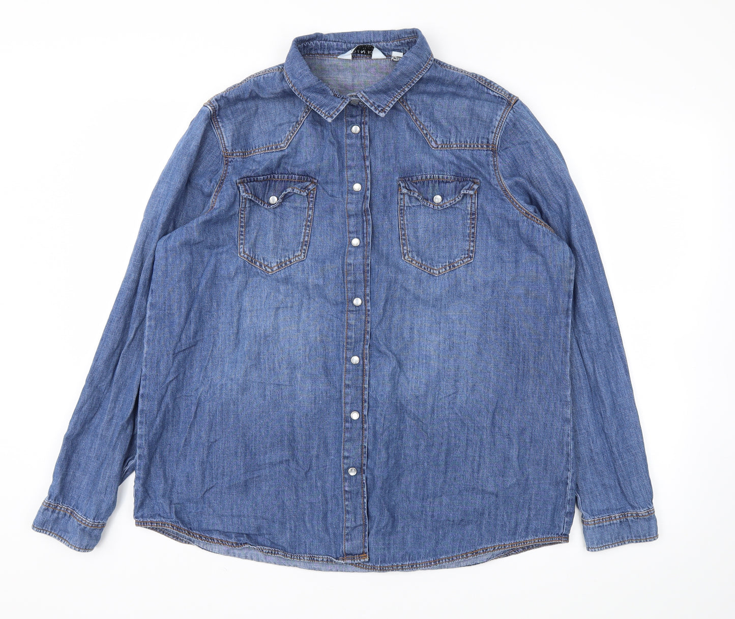 DENIM  Womens Blue   Basic T-Shirt Size 16