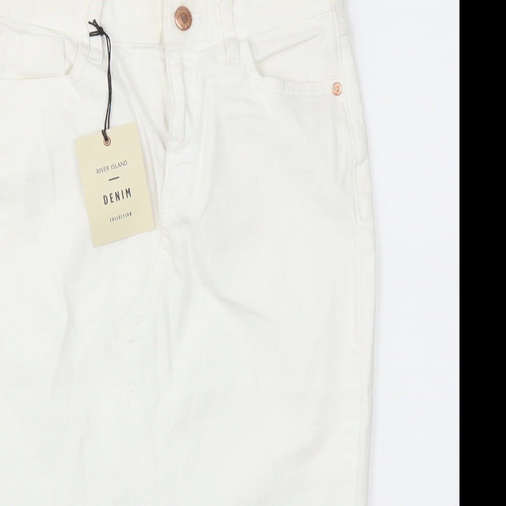 River Island Womens White   A-Line Skirt Size 8