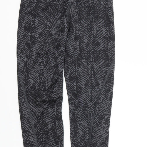H&M Womens Black Animal Print  Capri Trousers Size XS L24 in - Stretch waistband