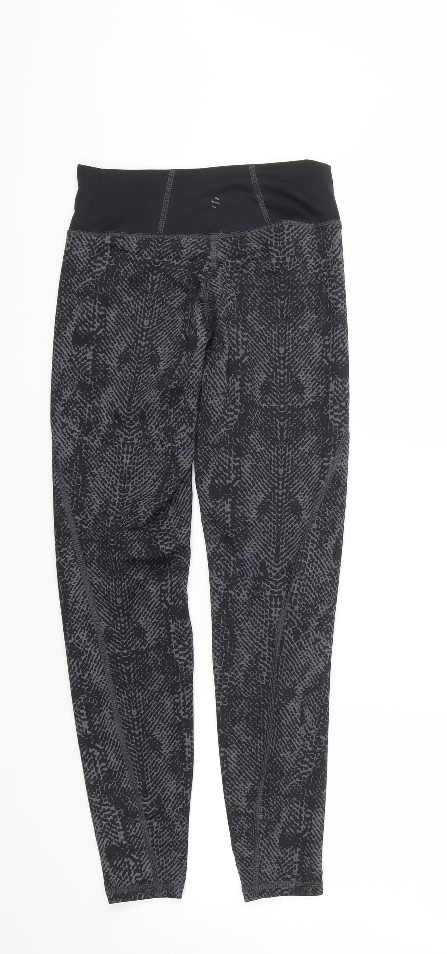 H&M Womens Black Animal Print  Capri Trousers Size XS L24 in - Stretch waistband