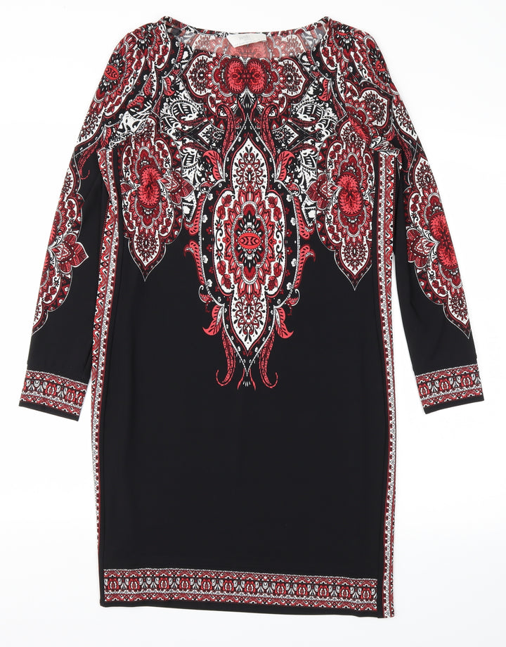 Wallis Womens Black Argyle/Diamond  A-Line  Size S