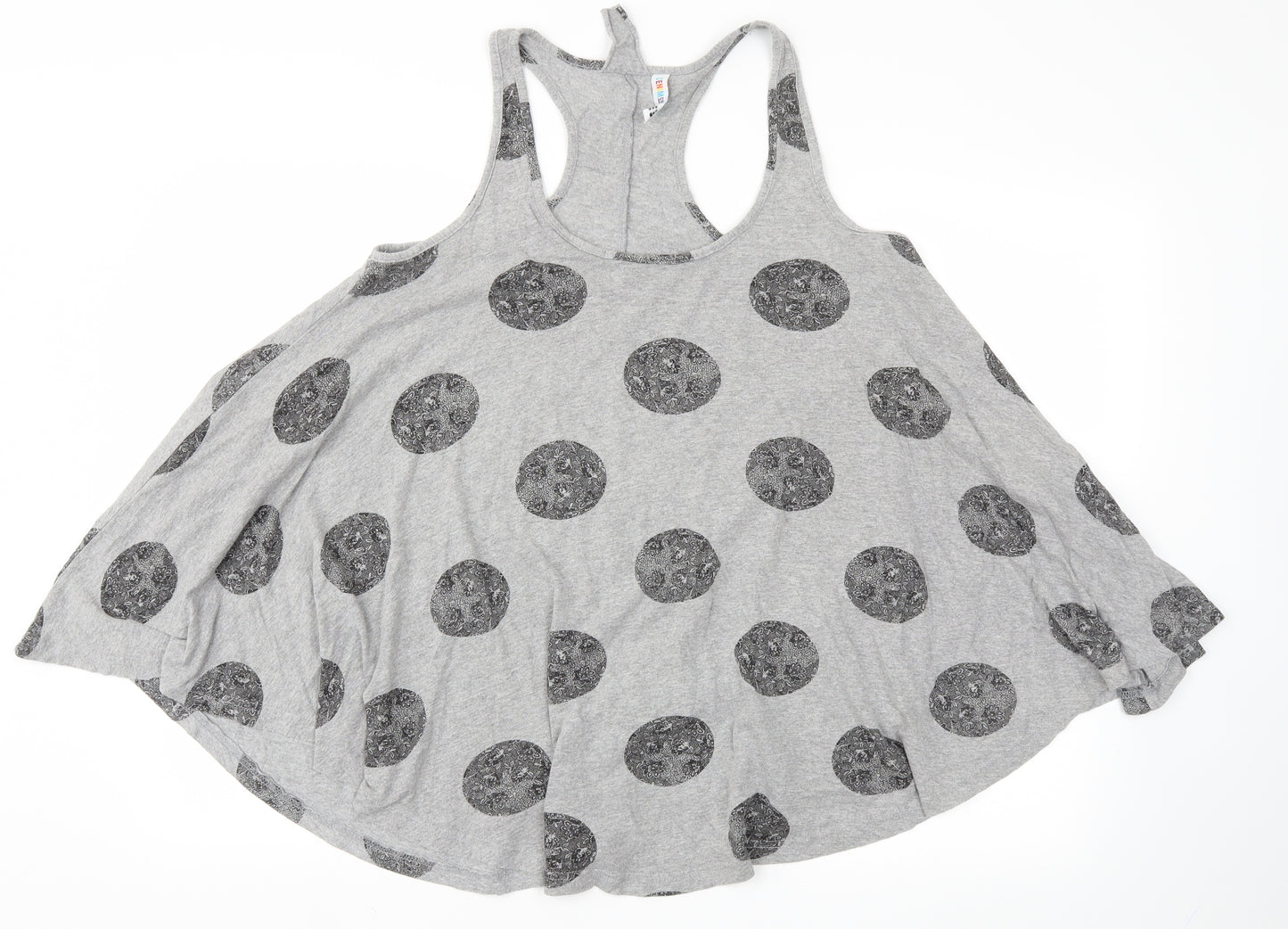 DENIM&CO  Womens Grey Polka Dot  Basic T-Shirt Size 12
