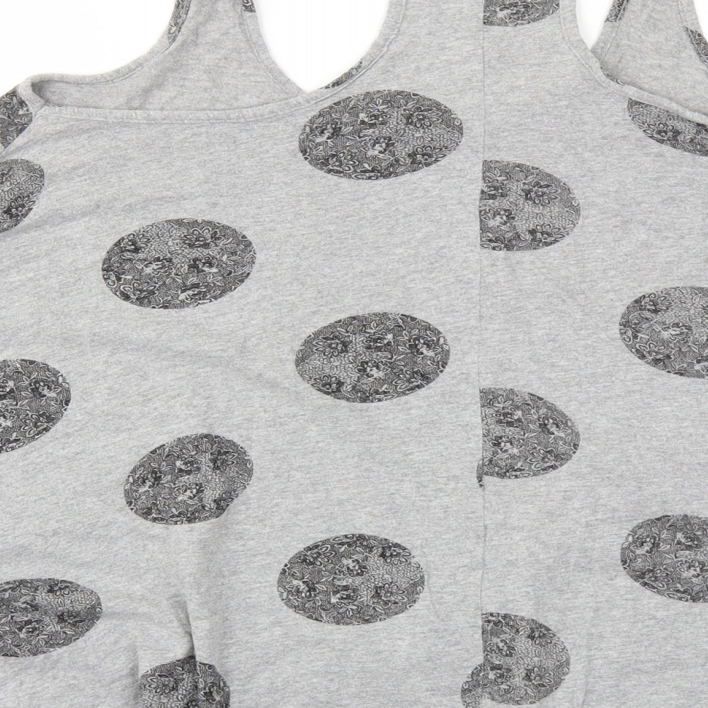 DENIM&CO  Womens Grey Polka Dot  Basic T-Shirt Size 12
