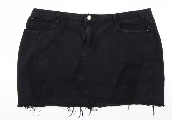 Boohoo Womens Black A-Line Skirt Size 44 in