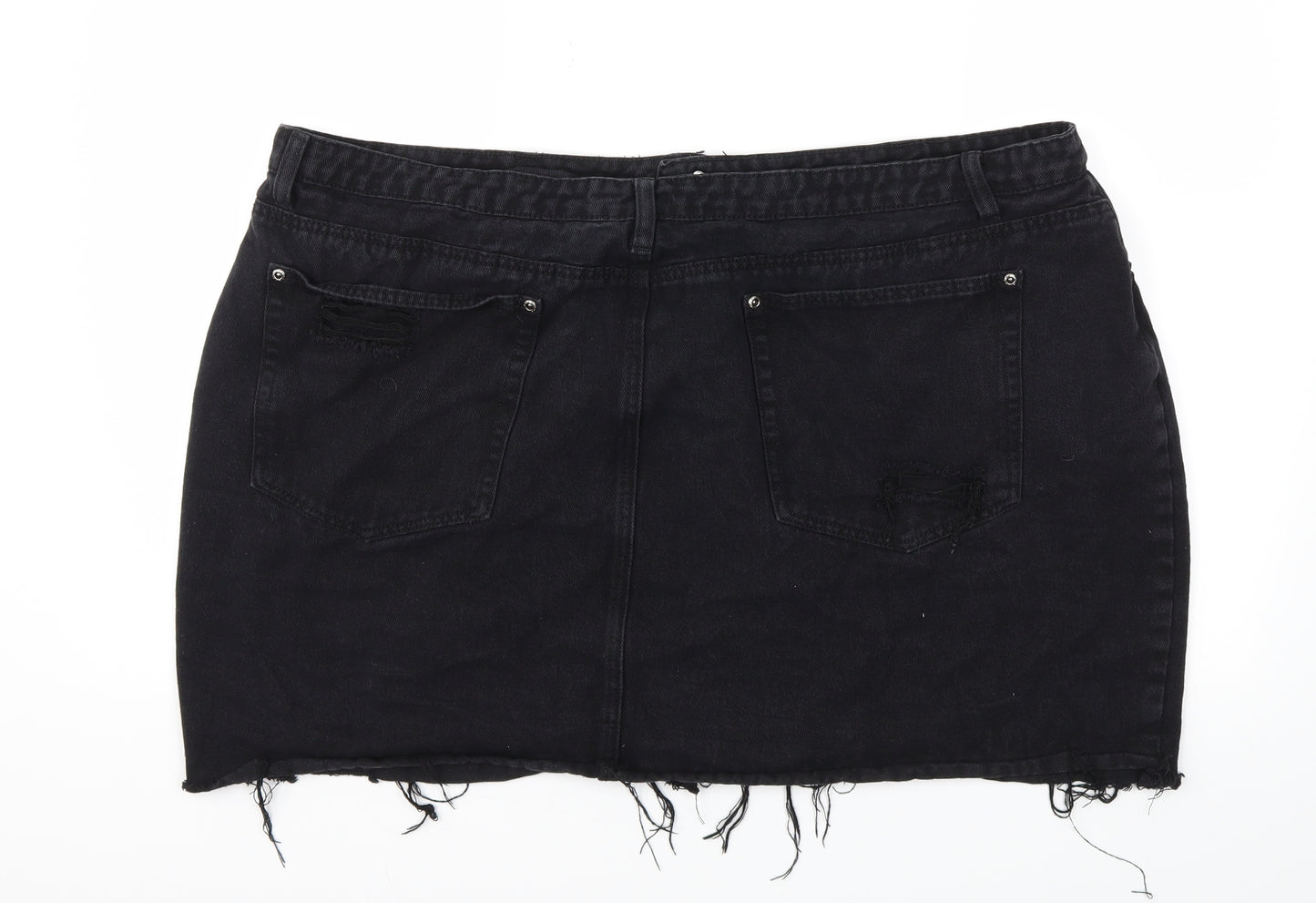 Boohoo Womens Black   A-Line Skirt Size 44 in