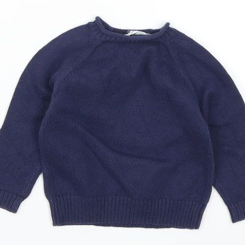 John Lewis Boys Blue   Pullover Jumper Size 6-9 Months  - Car