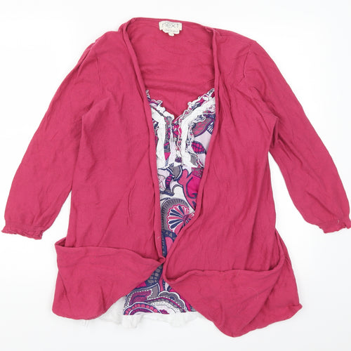 NEXT Womens Pink Floral  Cardigan Jumper Size 10  - Cardigan and Top All in One
