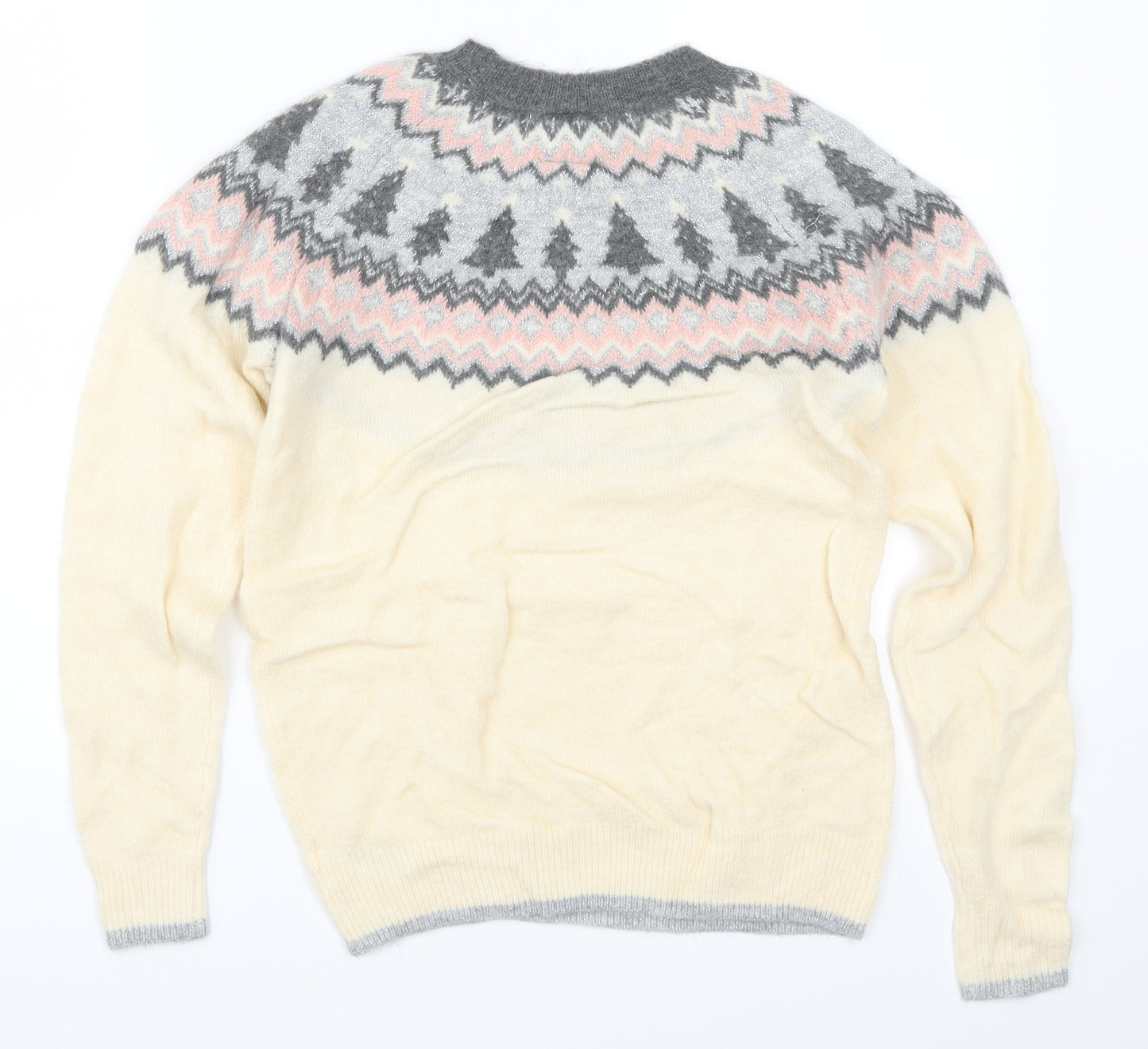 George Womens Beige Geometric  Pullover Jumper Size S  - Christmas Prints