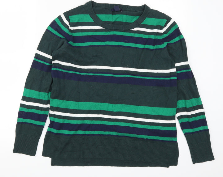 Gap Womens Green Striped Pullover Jumper Size M