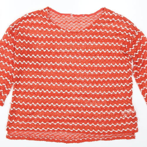 NEXT Womens Red Striped  Pullover Jumper Size 12  - Zig Zag