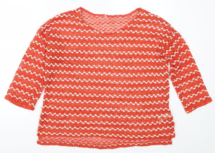 NEXT Womens Red Striped  Pullover Jumper Size 12  - Zig Zag