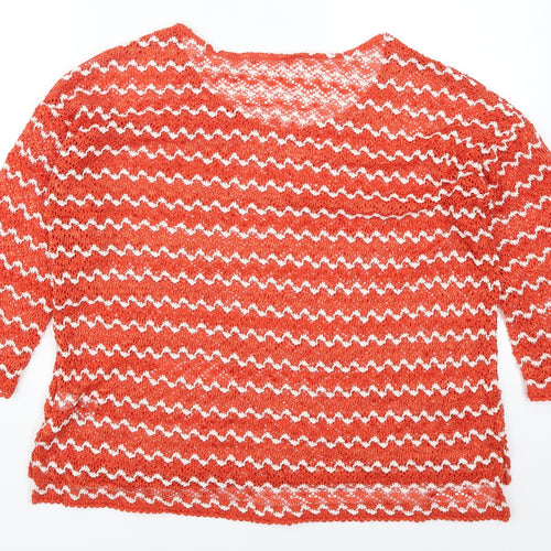NEXT Womens Red Striped  Pullover Jumper Size 12  - Zig Zag