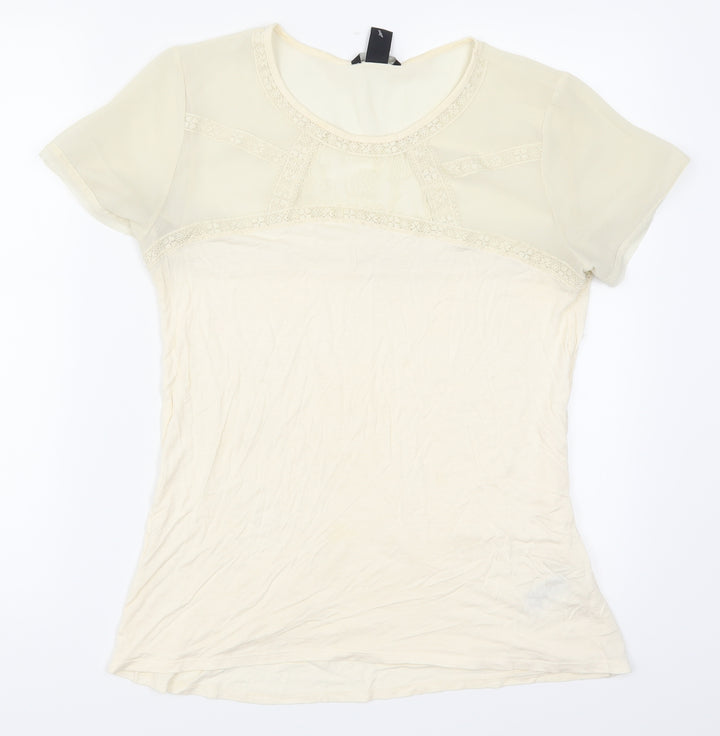 H&M Womens Beige   Basic T-Shirt Size S