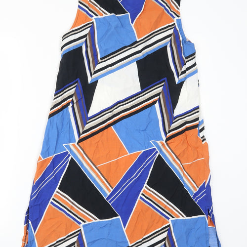 Dorothy Perkins Womens Multicoloured Geometric  Tank Dress  Size 12  - Blue and Orange