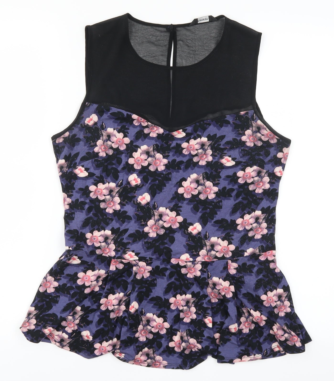 George Womens Purple Floral  Basic Tank Size 12