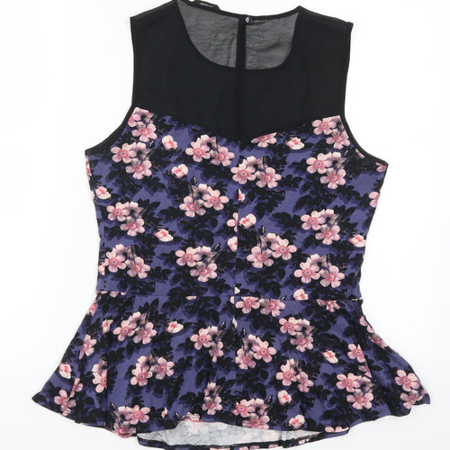 George Womens Purple Floral  Basic Tank Size 12