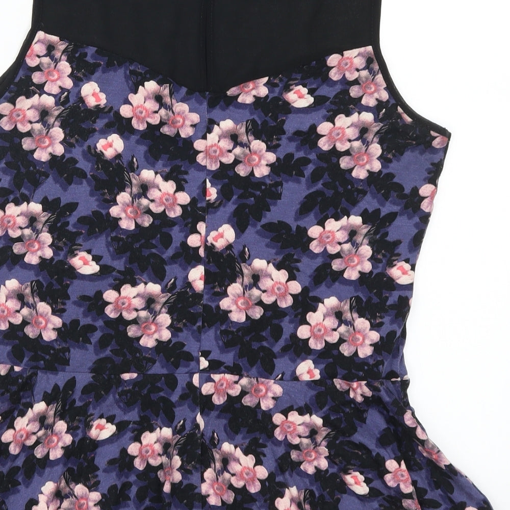 George Womens Purple Floral  Basic Tank Size 12