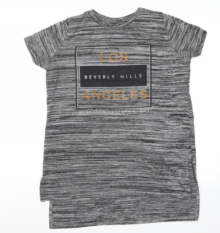 Atmosphere Womens Grey Basic T-Shirt Size 12 - Los Angeles Beverly Hills