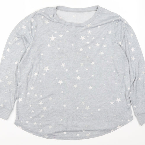 Peacocks Womens Blue Geometric  Top Pyjama Top Size 18  - Stars