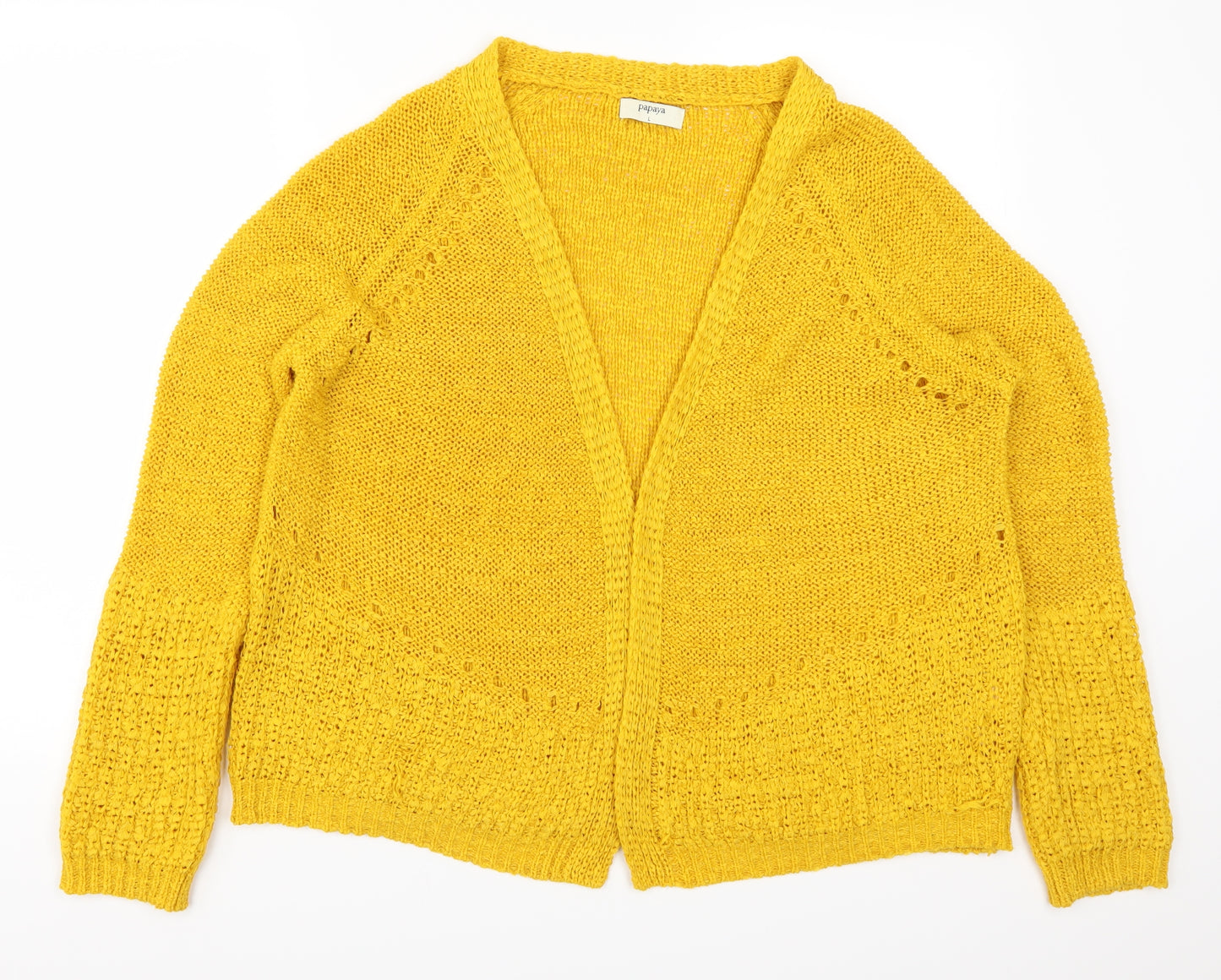 Papaya Womens Yellow   Cardigan Jumper Size L