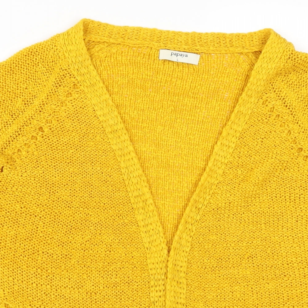 Papaya Womens Yellow   Cardigan Jumper Size L